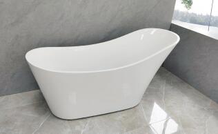 Baignoire îlot slipper en acrylique blanc – Modèle WA5040