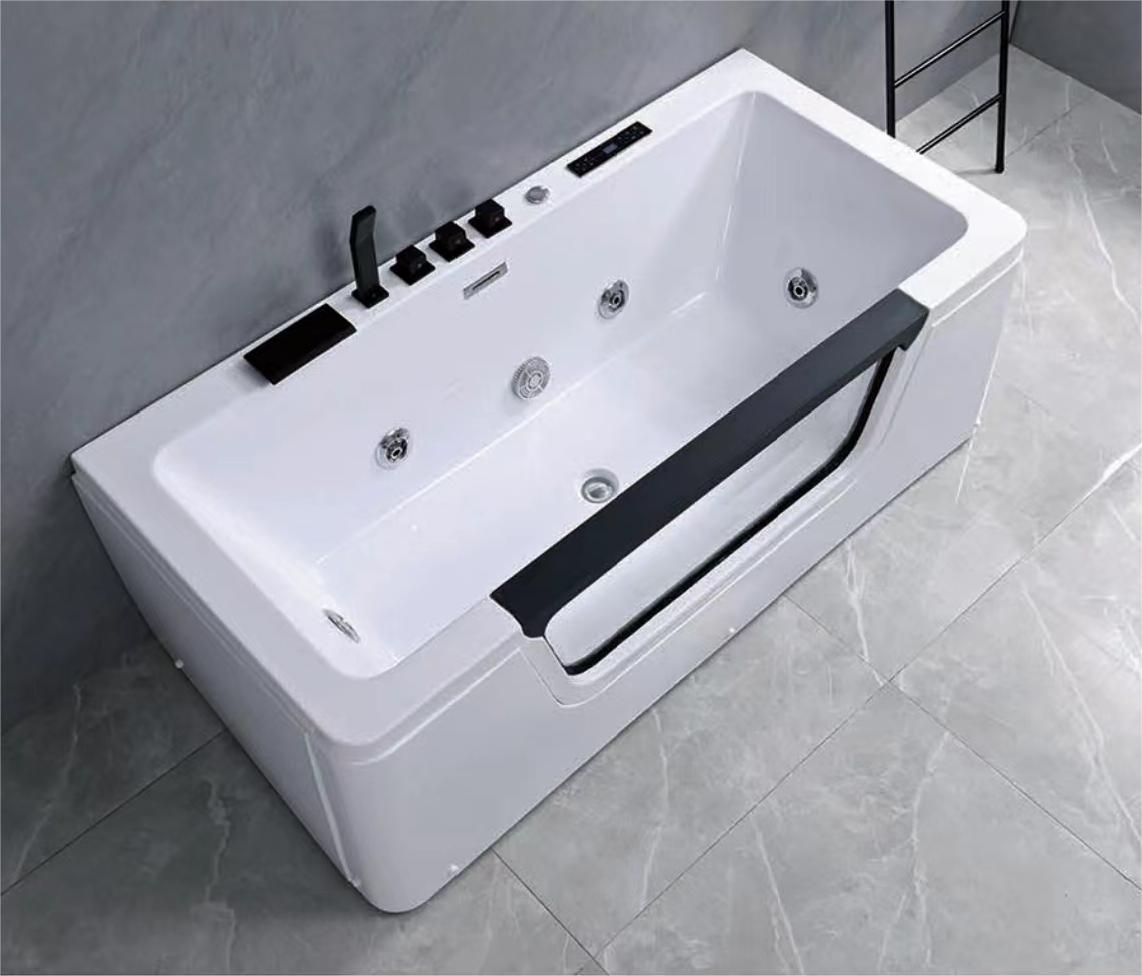 Baignoire balnéo en acrylique blanc avec panneau de contrôle digital – WA5037