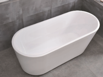 Baignoire îlot ovale en acrylique blanc brillant 170 cm