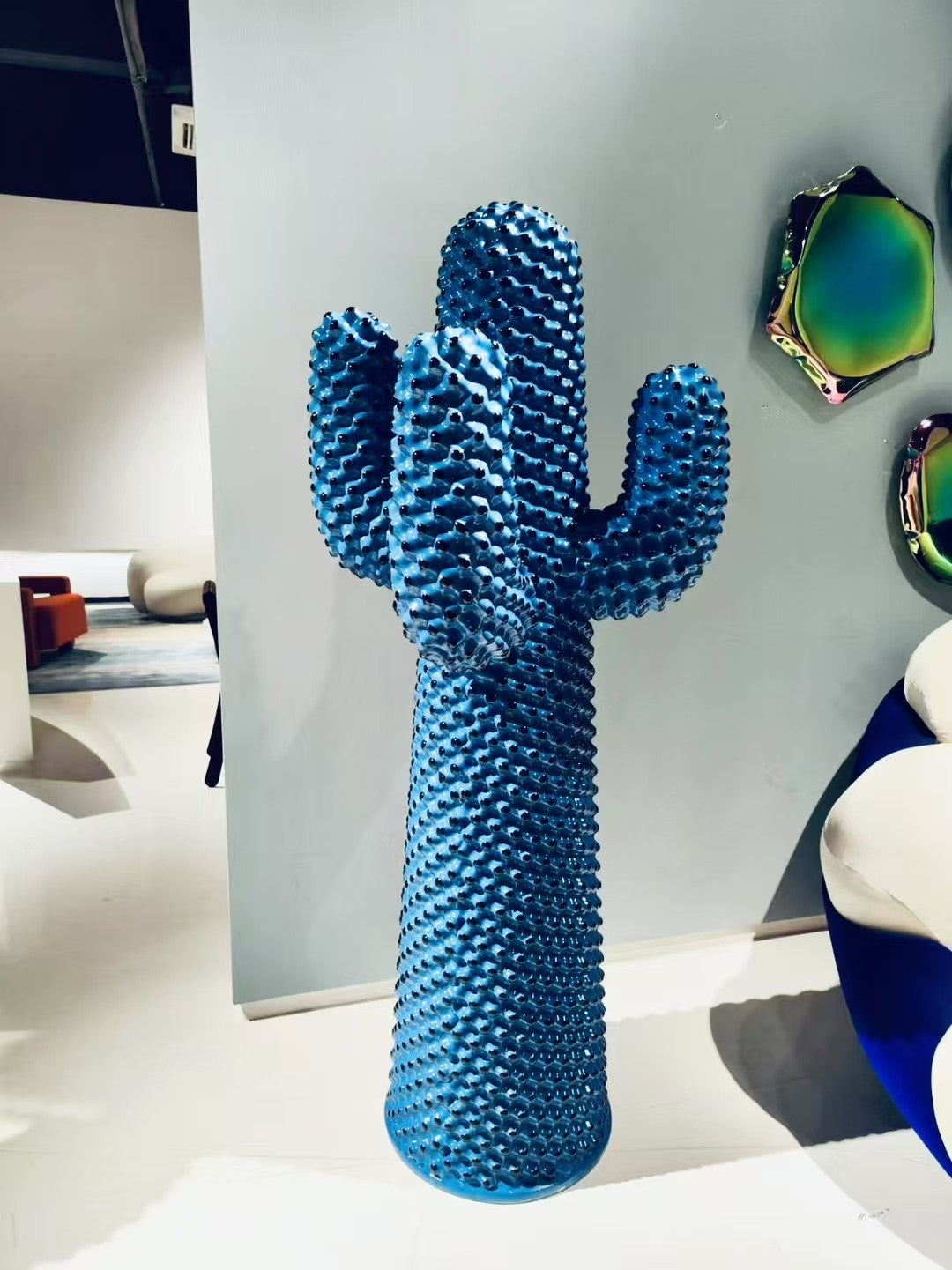 Sculpture Cactus décorative XL en résine gaufrée - Pop Art
