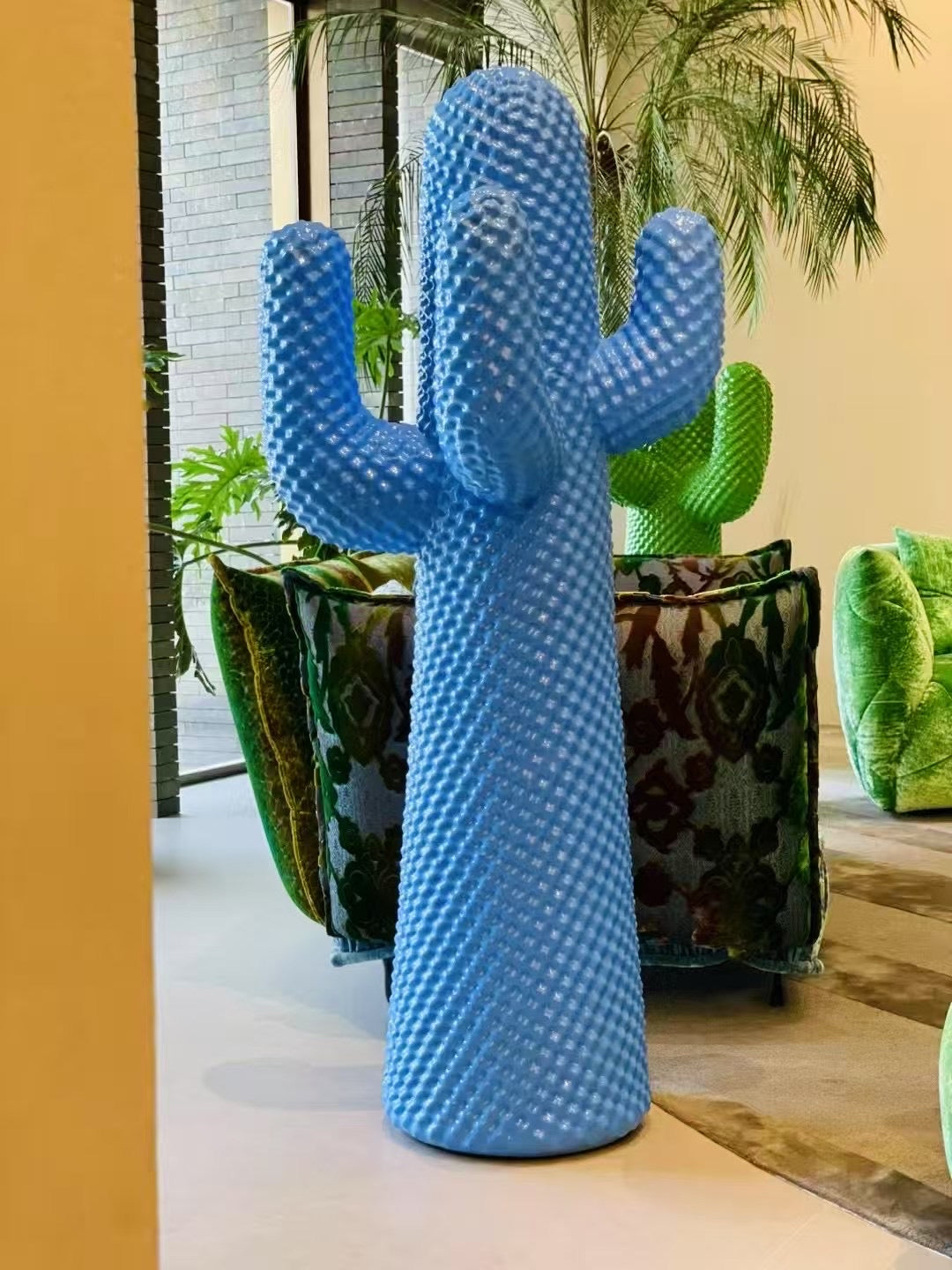 Sculpture Cactus décorative XL en résine gaufrée - Pop Art