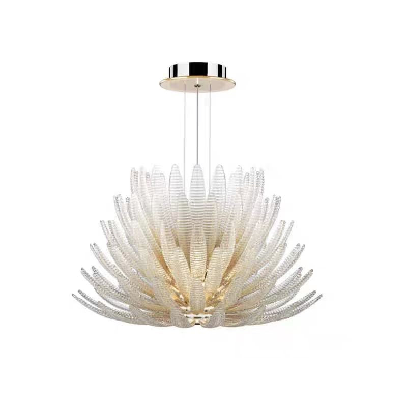 Suspension en verre cristal texturé façon corail – Bloom Crystal Lotus