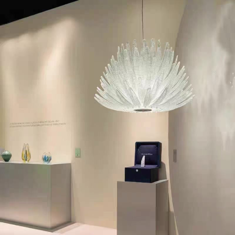 Suspension en verre cristal texturé façon corail – Bloom Crystal Lotus