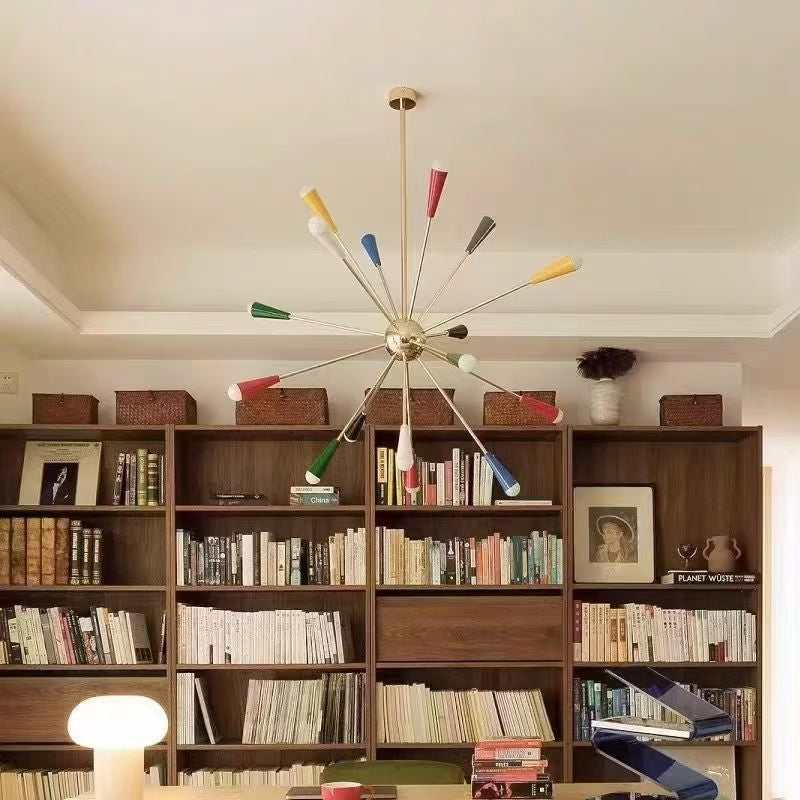 Suspension Sputnik en laiton et embouts multicolores – Atomic Pop