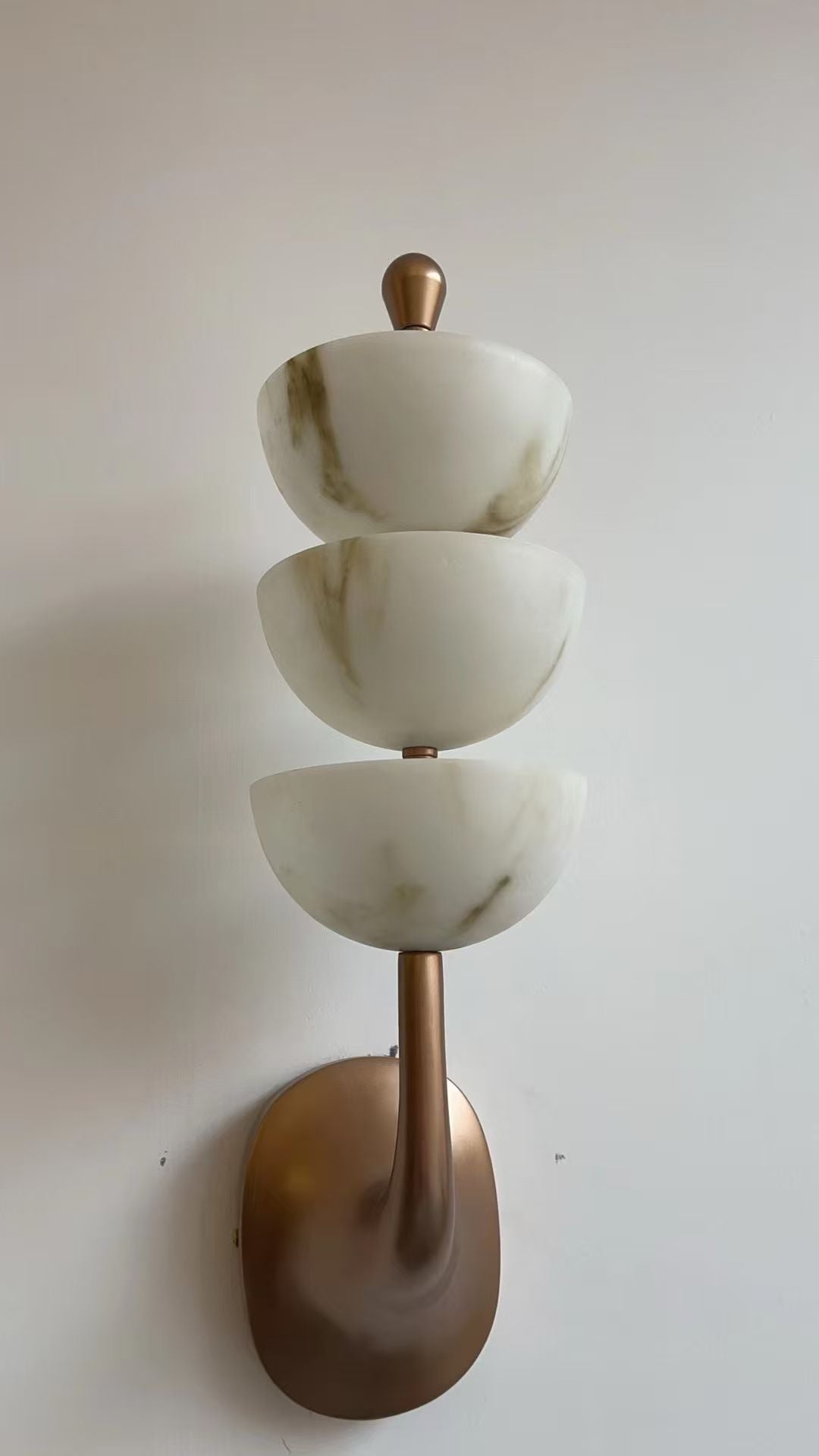 Applique murale 3 vasques en verre effet albâtre – Marble Stack