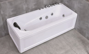 Baignoire balnéo rectangulaire en acrylique blanc à 6 jets – WA6013M