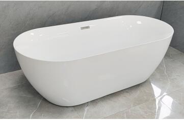 Baignoire îlot ovale en acrylique blanc – WA5019