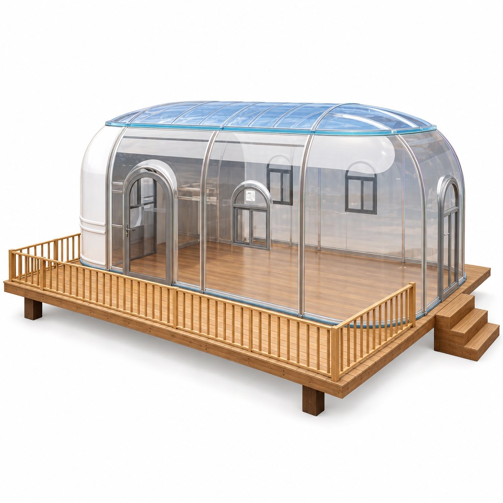 Capsule transparente d’hébergement