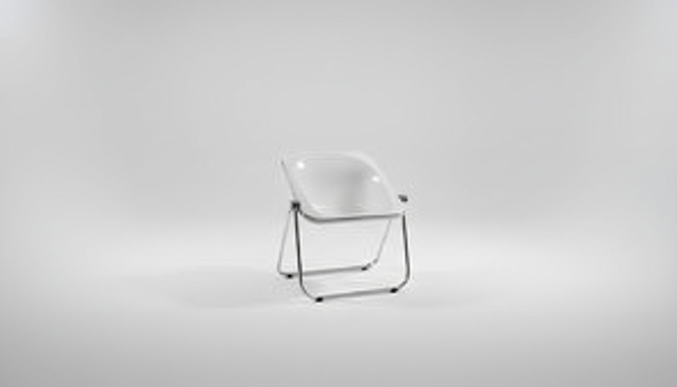 Tabouret enfant coque blanche piètement chromé pliant – Ghost Square