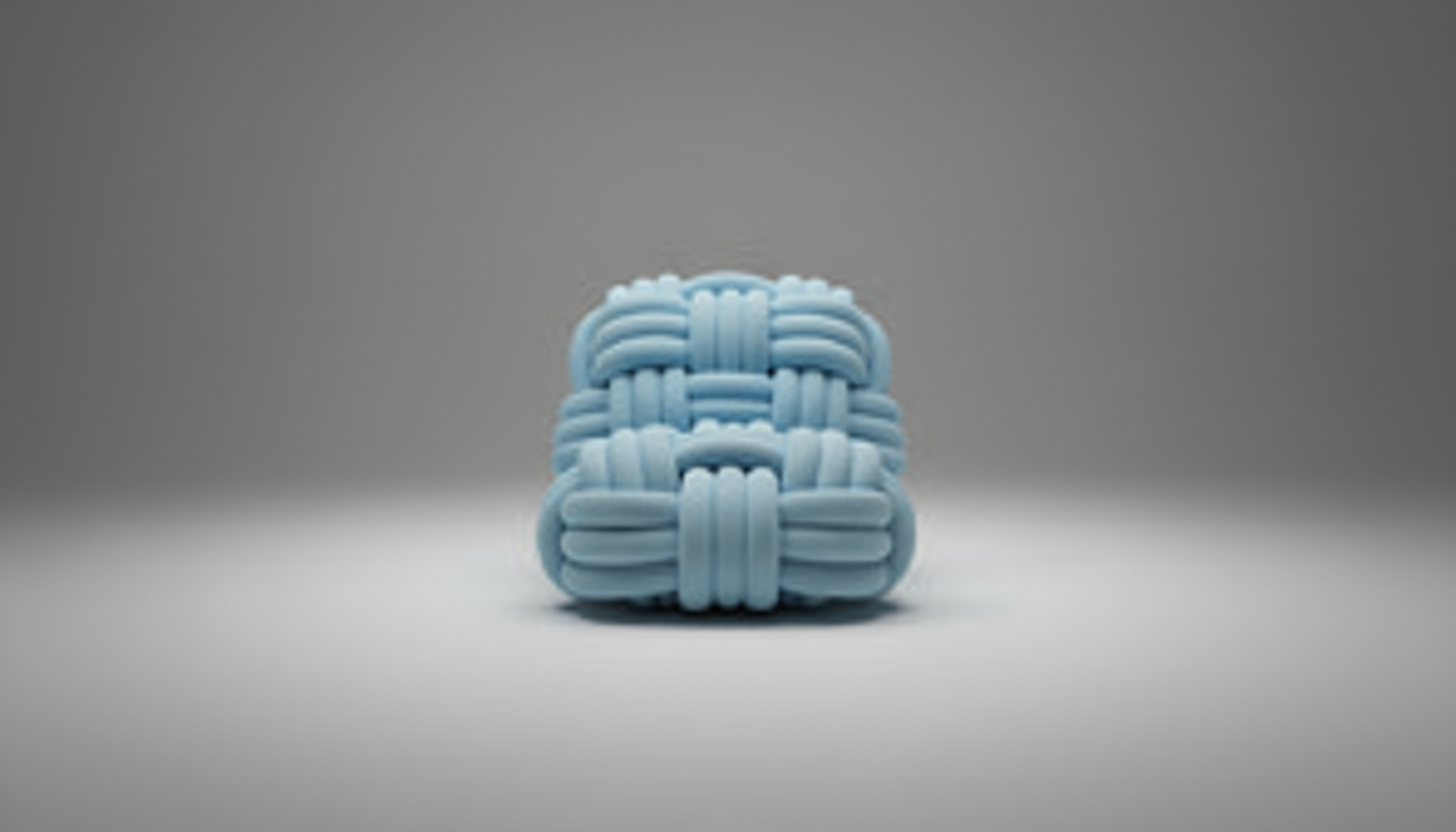 Fauteuil design en corde tricotée bleu ciel – Knitty