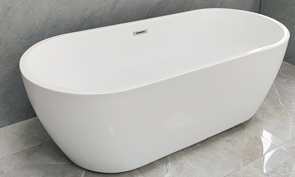 Baignoire îlot ovale en acrylique blanc 3 mm