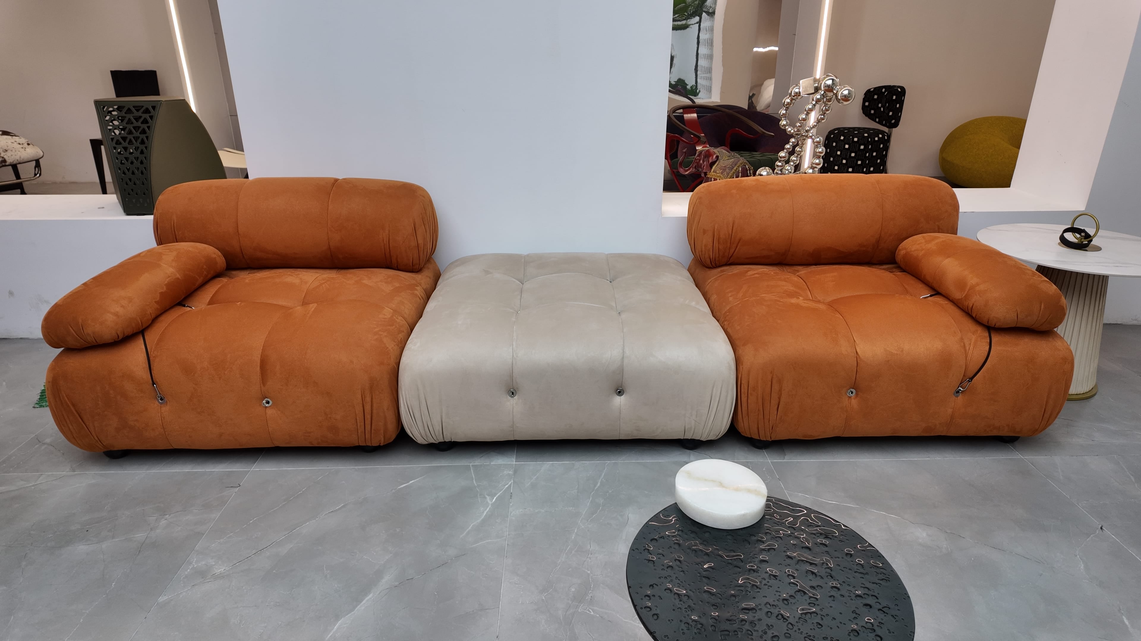 Orange & cream modular sofa – Soft Luxe Collection