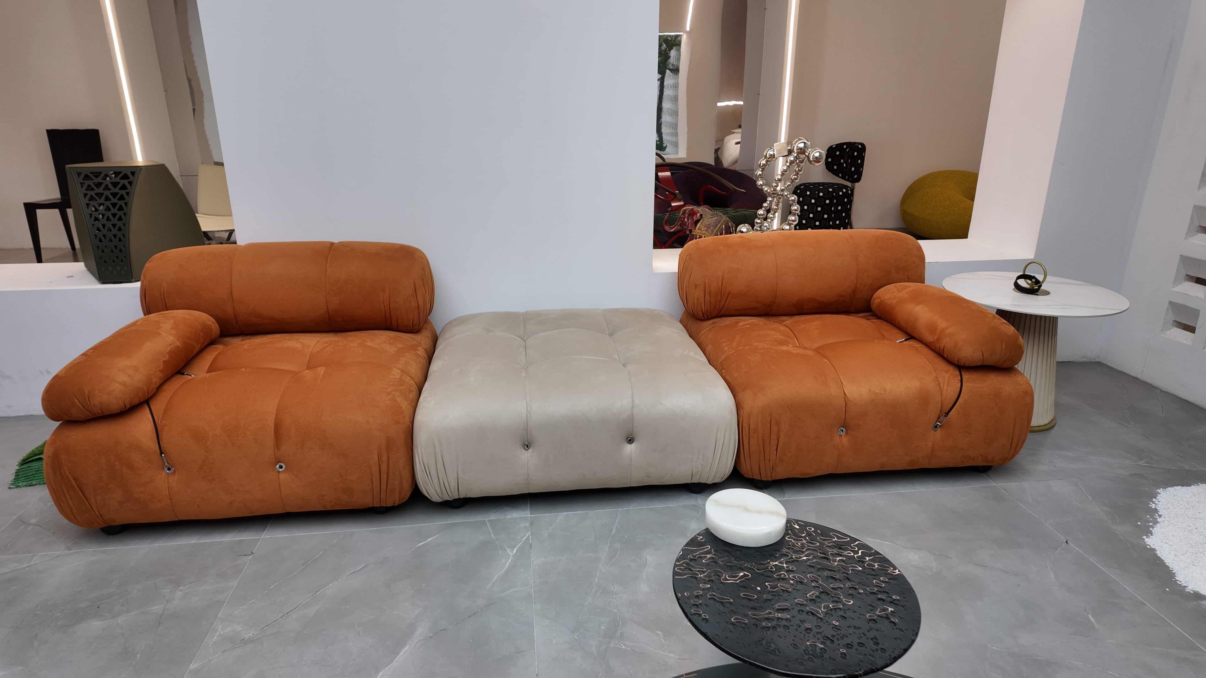 Orange & cream modular sofa – Soft Luxe Collection