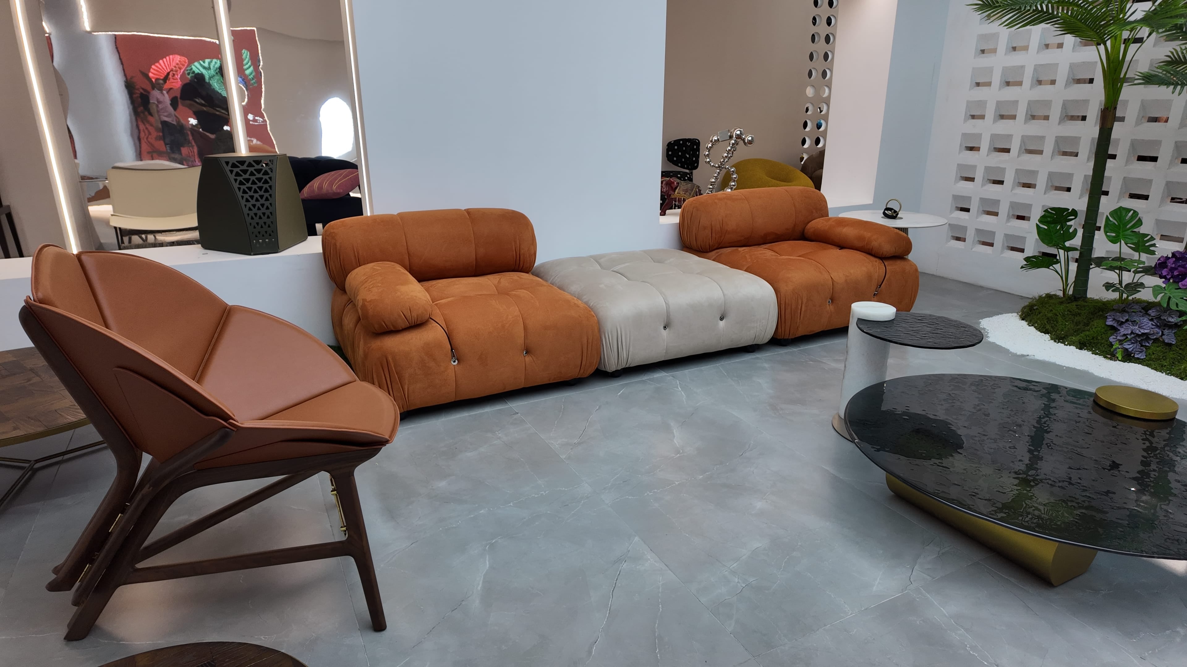 Orange & cream modular sofa – Soft Luxe Collection