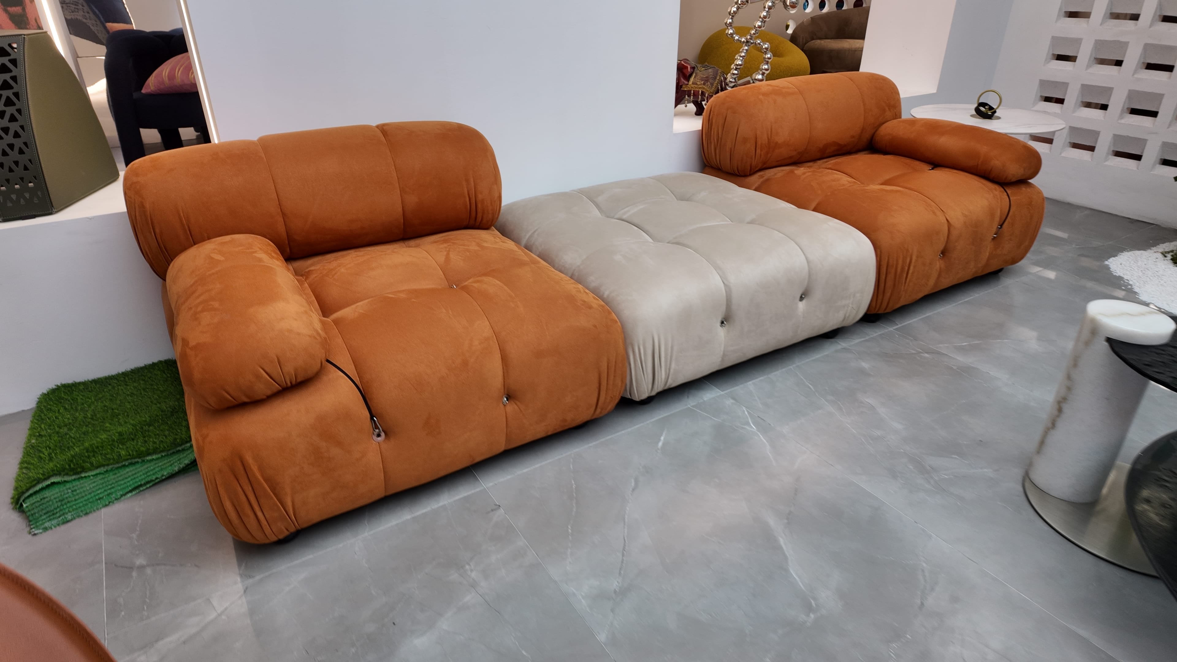 Orange & cream modular sofa – Soft Luxe Collection