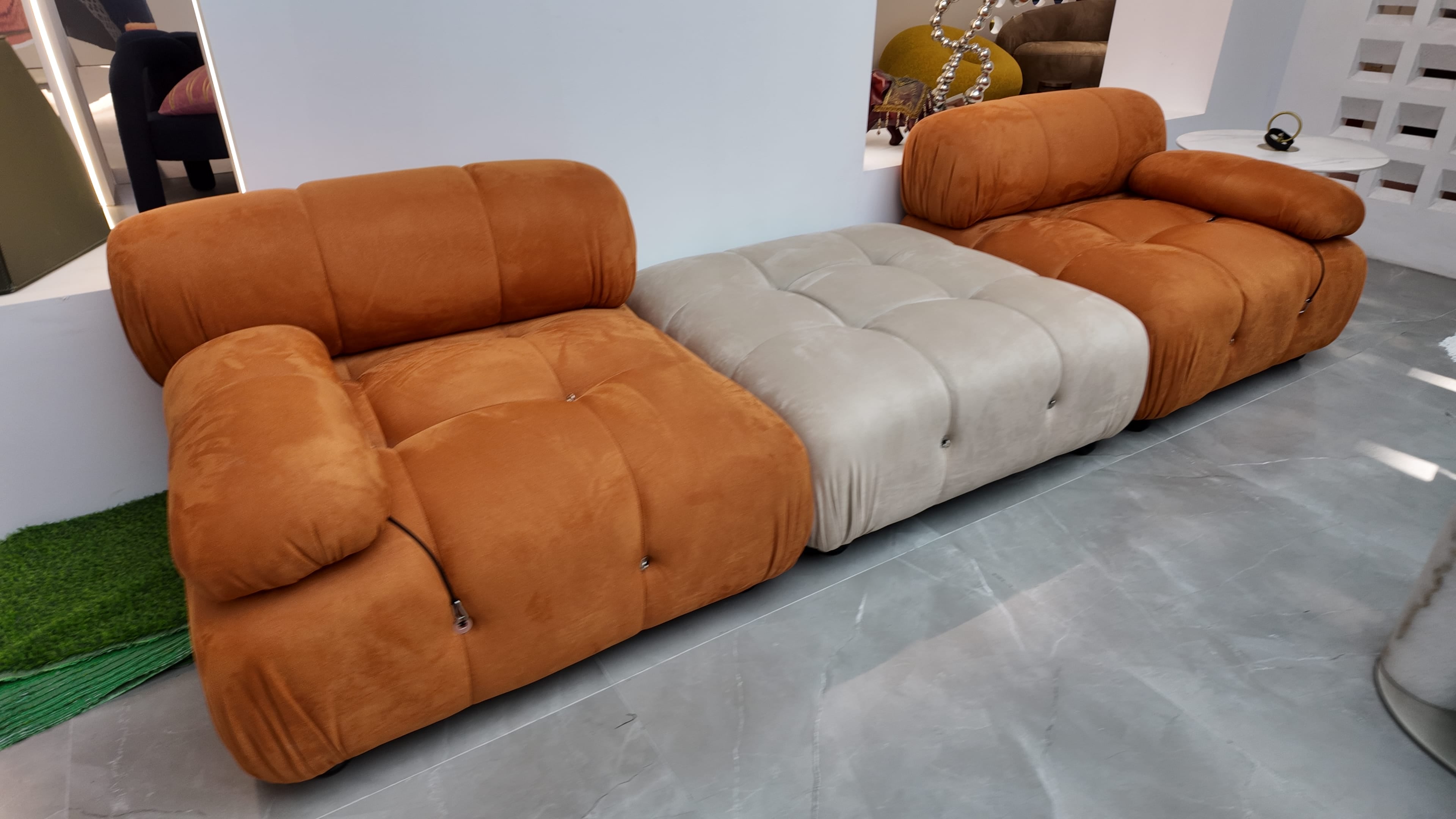 Orange & cream modular sofa – Soft Luxe Collection