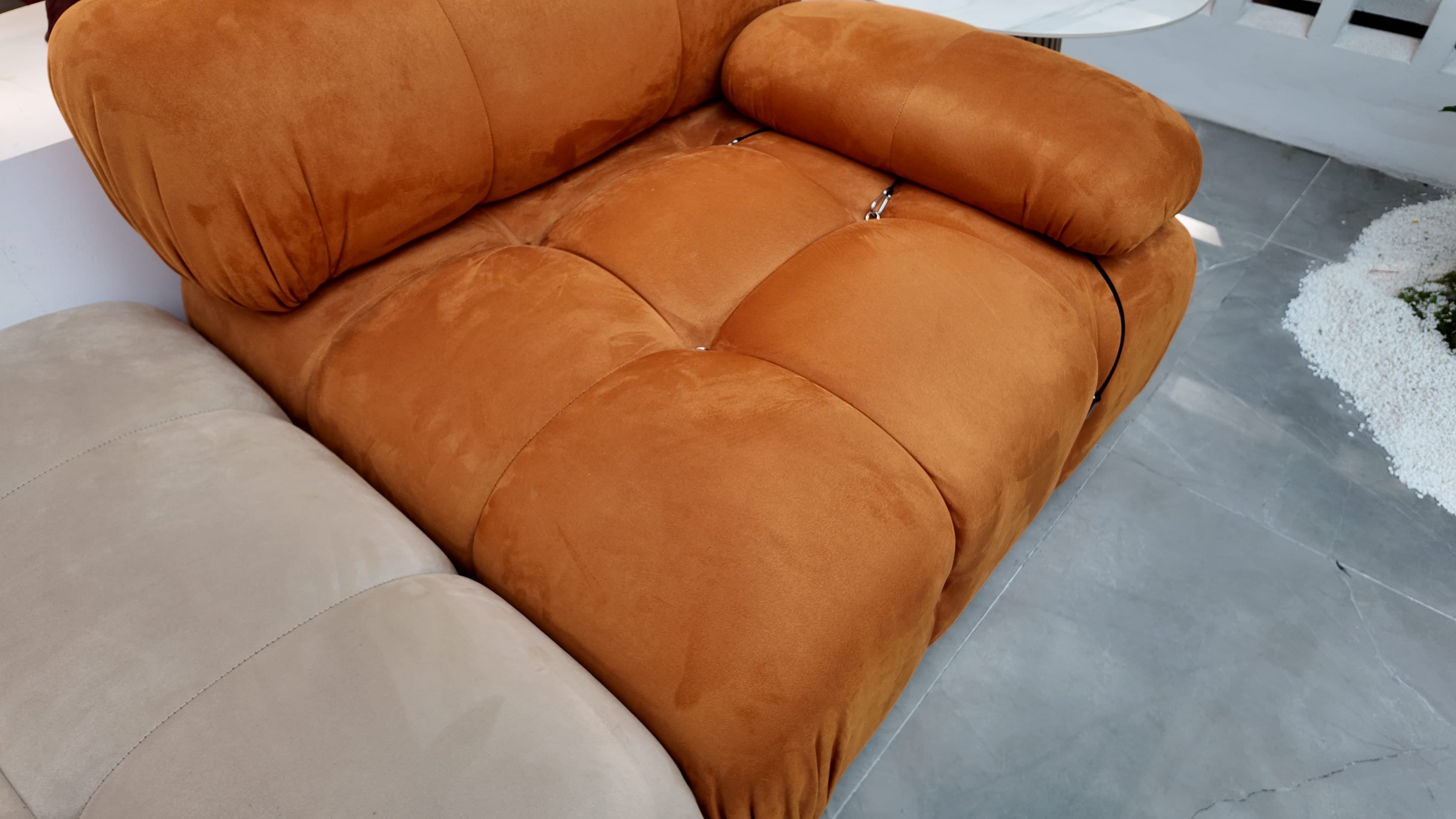 Orange & cream modular sofa – Soft Luxe Collection