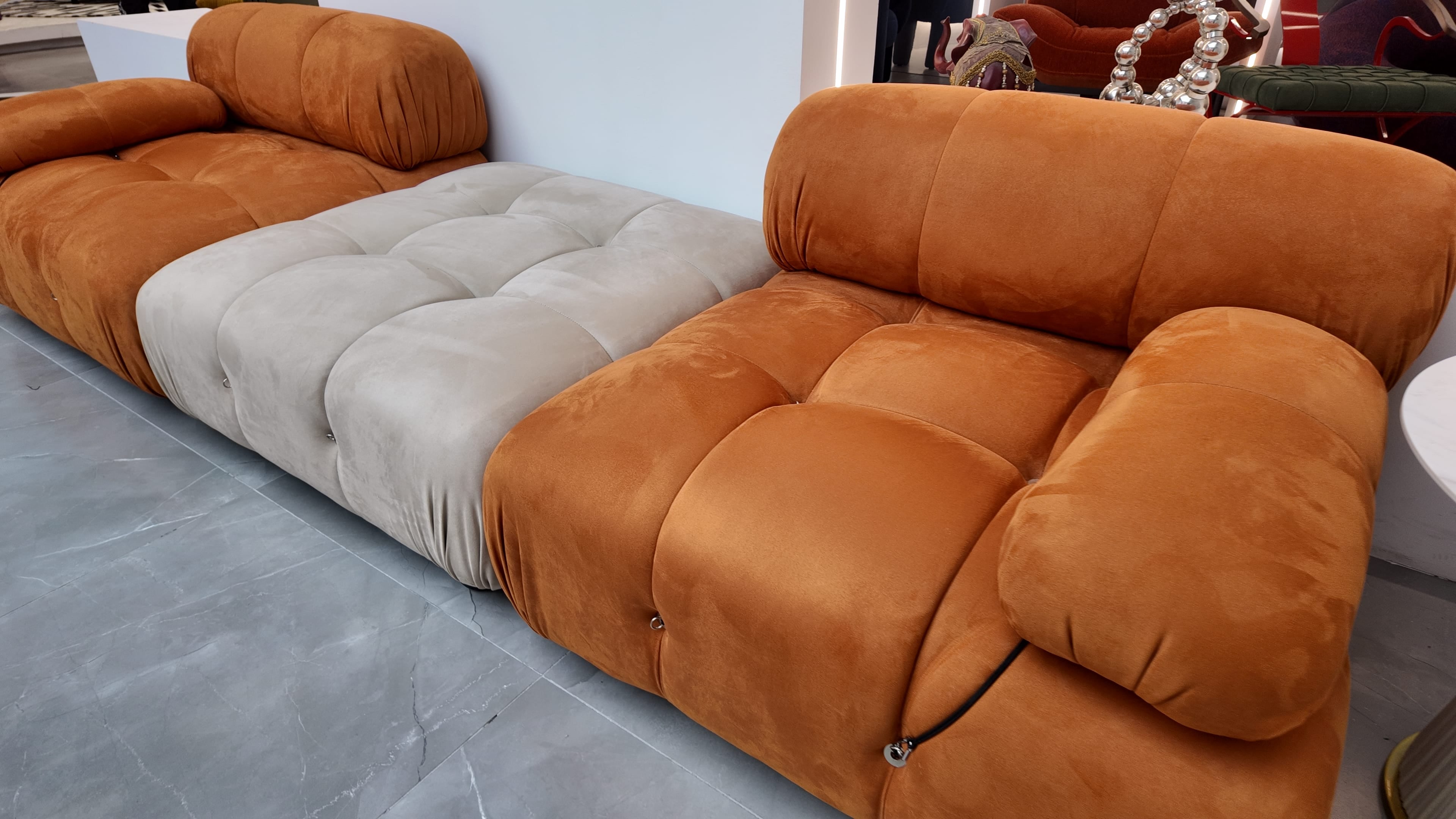 Orange & cream modular sofa – Soft Luxe Collection