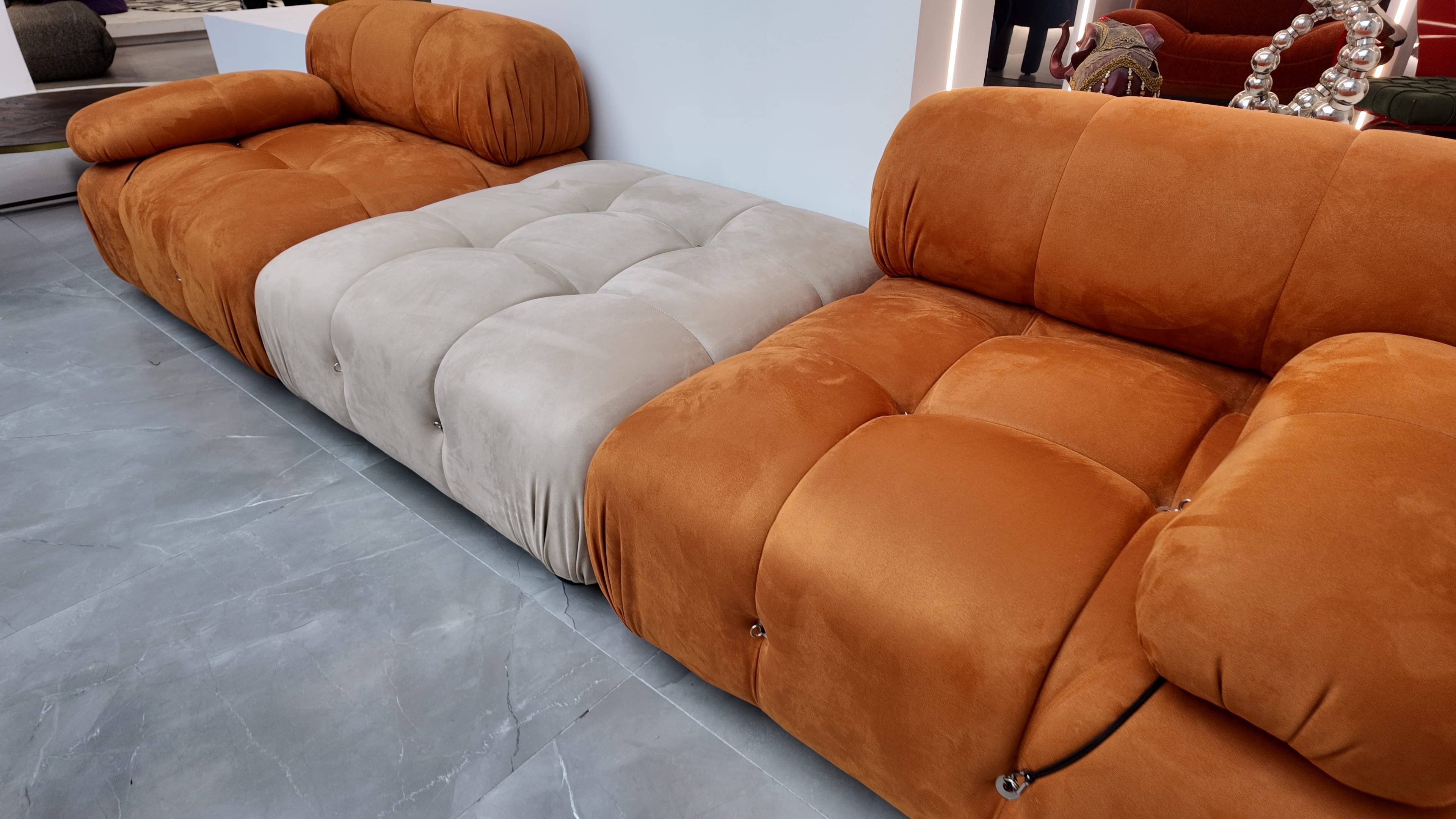 Orange & cream modular sofa – Soft Luxe Collection