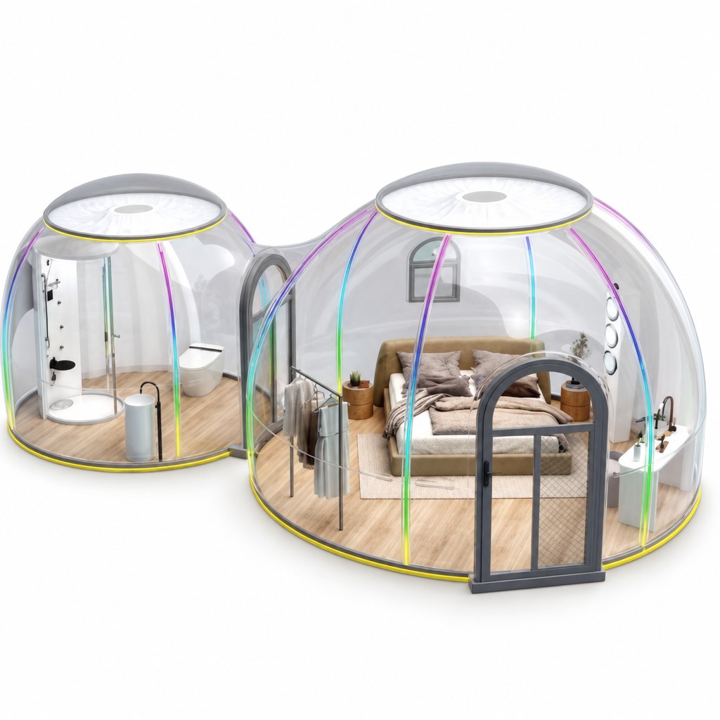 Ensemble de dômes transparents combinés