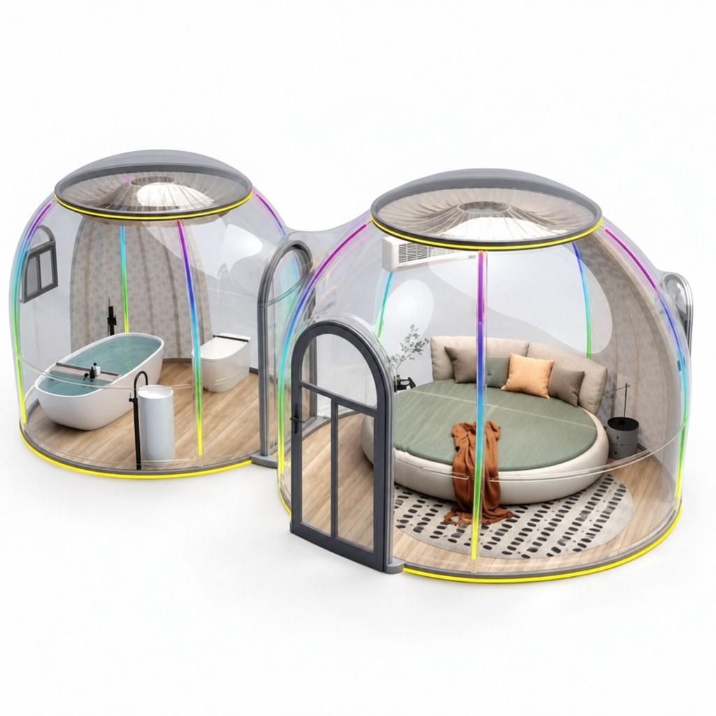 Ensemble de dômes transparents combinés