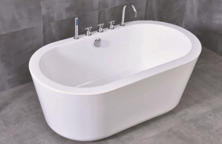 Baignoire îlot ovale en acrylique blanc – WA5006