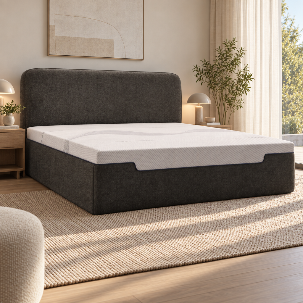 Lit double capitonné contemporain en tissu gris anthracite YS7019 — vue 4