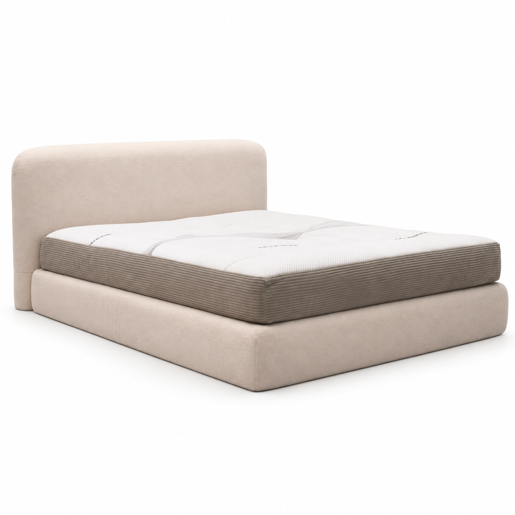 Lit double capitonné en tissu YS7027 180x200 cm — vue 1