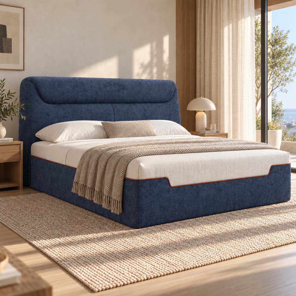 Lit rembourré en tissu bleu YS7021 — vue 4