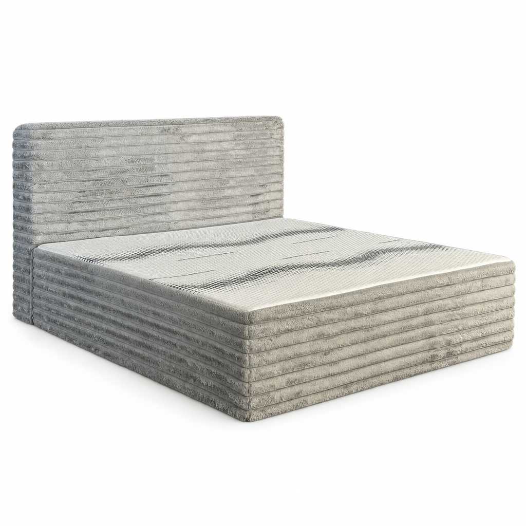 Lit double rembourré en tissu capitonné YS7008 — vue 1