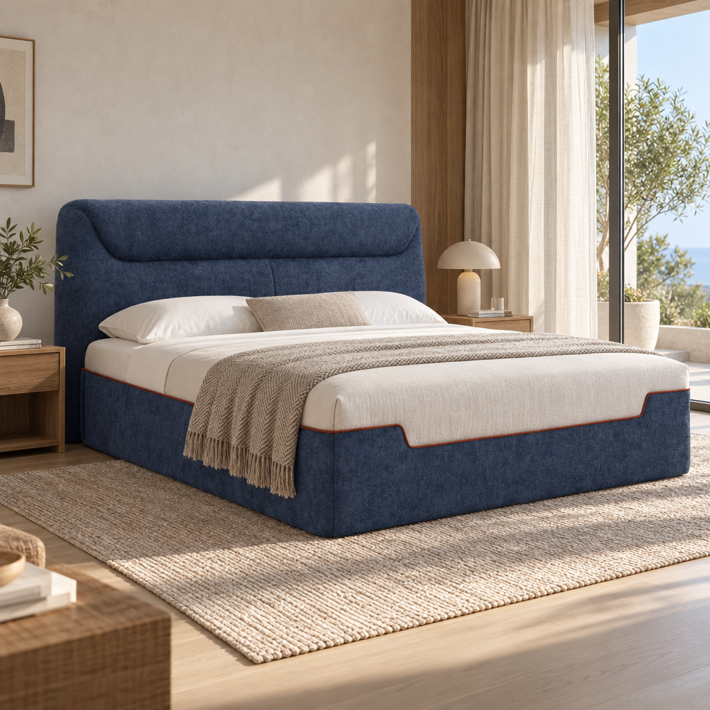 Lit rembourré en tissu bleu YS7021 — vue 2