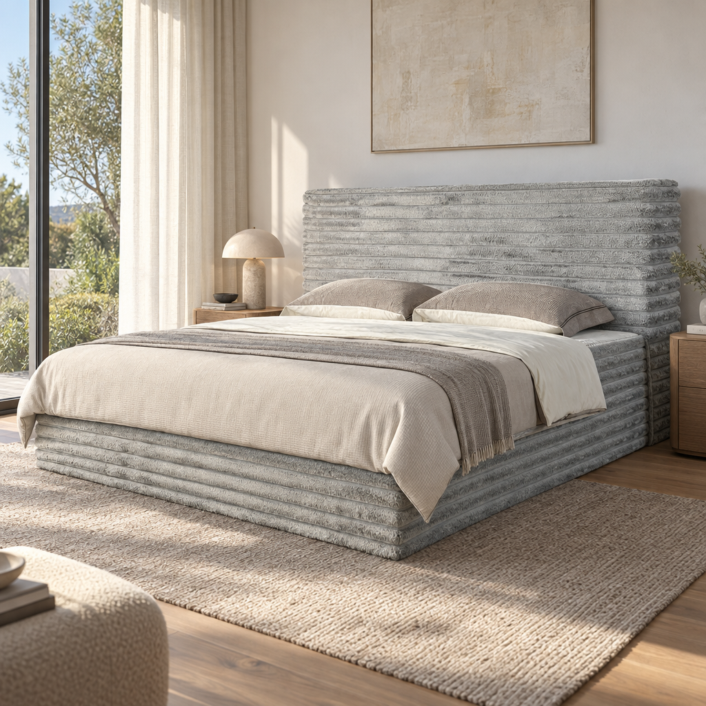 Lit double rembourré en tissu capitonné YS7008 — vue 2