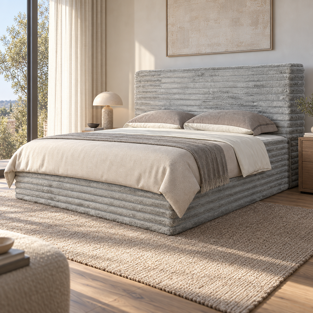 Lit double rembourré en tissu capitonné YS7008 — vue 4