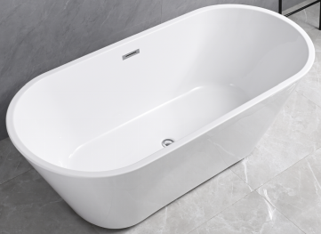 Baignoire îlot ovale en acrylique blanc – WA5012
