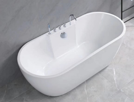 Baignoire îlot ovale en acrylique blanc - WA5009