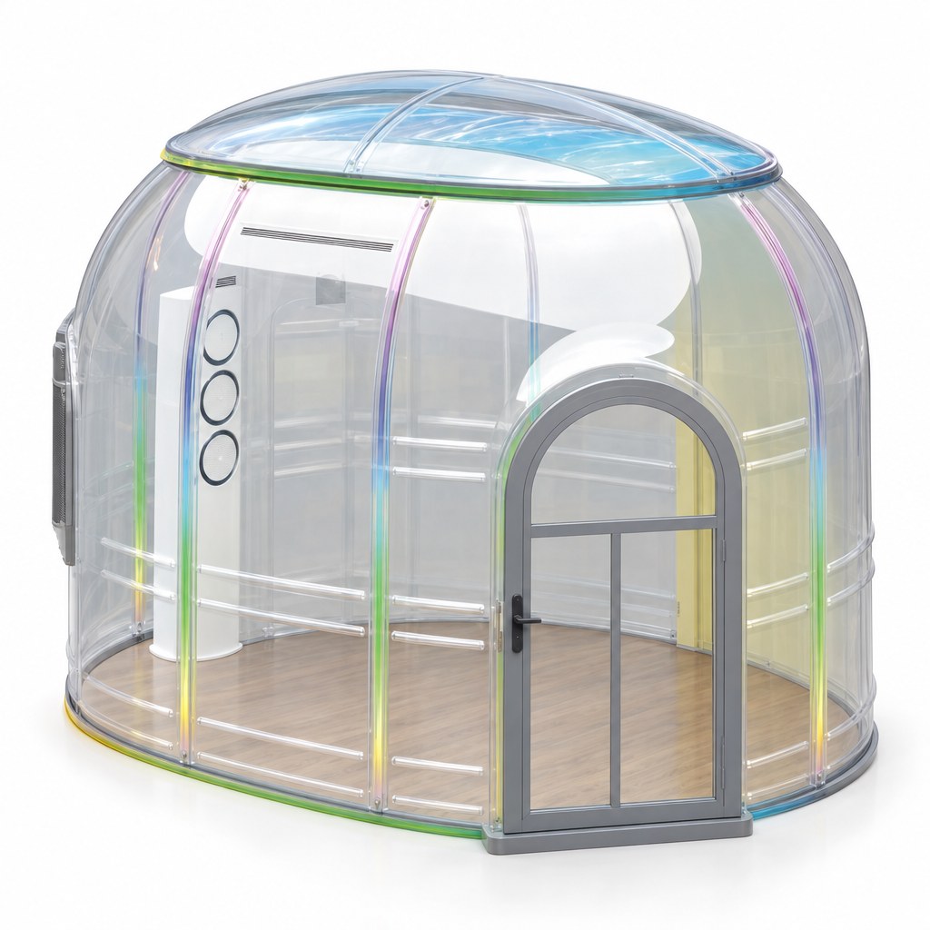 Capsule ovale transparente en polycarbonate