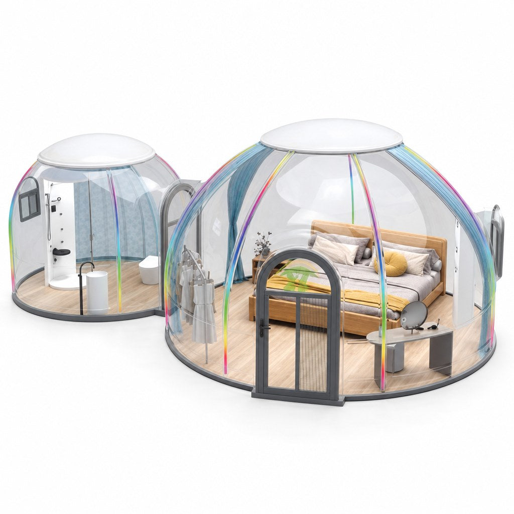 Ensemble de dômes transparents combinés