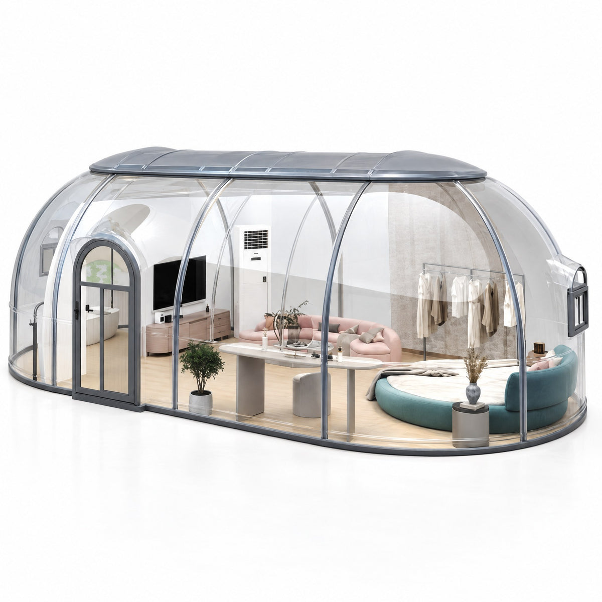 Capsule ovale transparente en polycarbonate